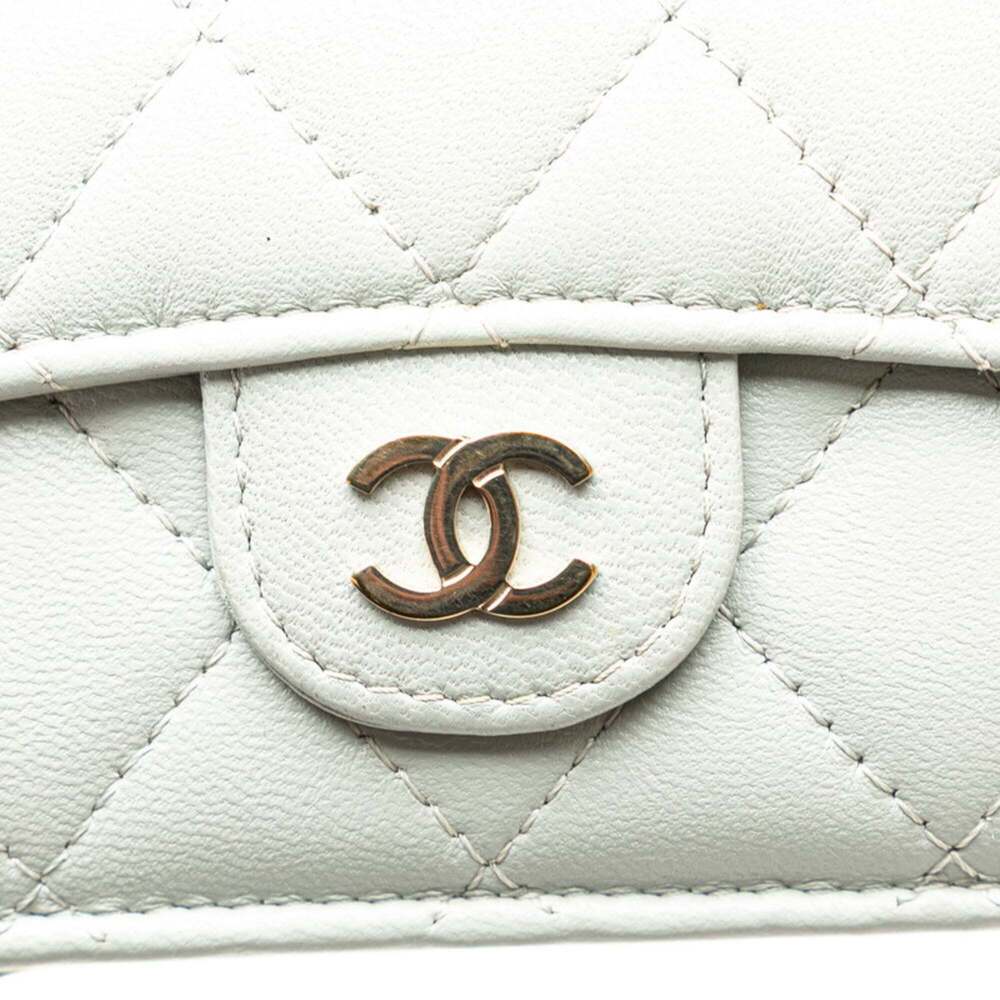 CHANEL Authentic Gray Lambskin Leather Wallet - Picture 5 of 11